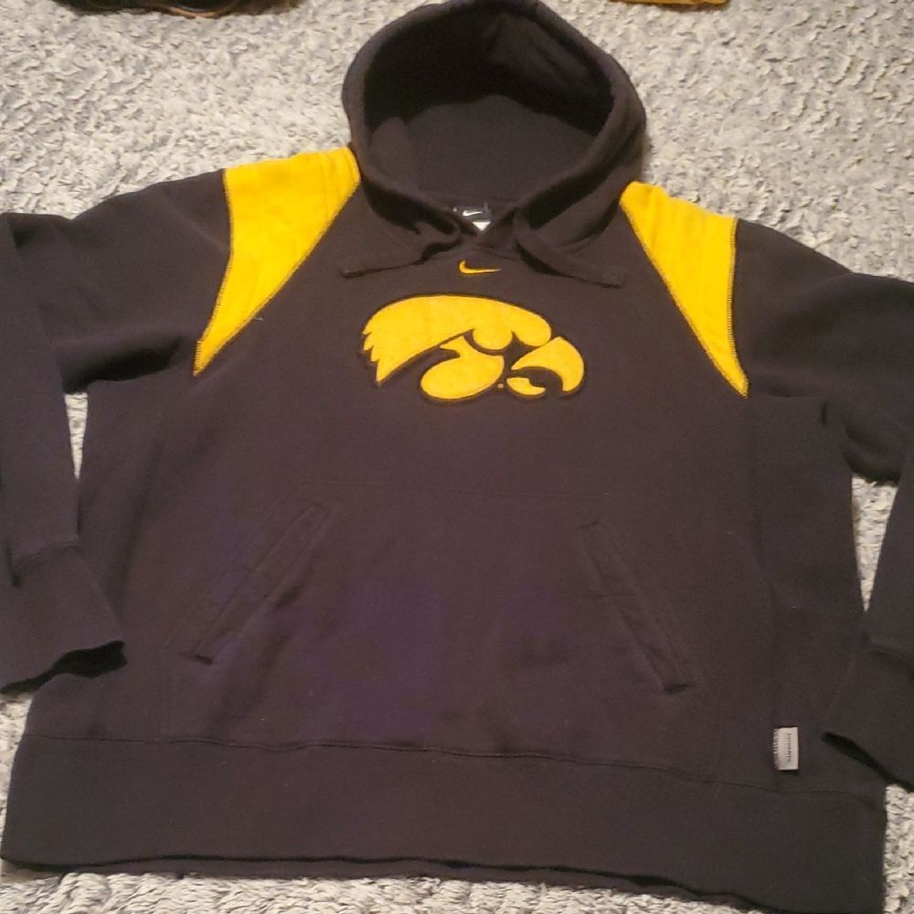 Vintage Nike Mid Swoosh Iowa Hawkeyes Hoodie LARGE